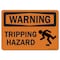 Signmission OSHA Warning Decal, Tripping, 10in X 7in Decal, 10" W, 7" H, Landscape, Tripping OS-WS-D-710-L-19725 - alternate 1